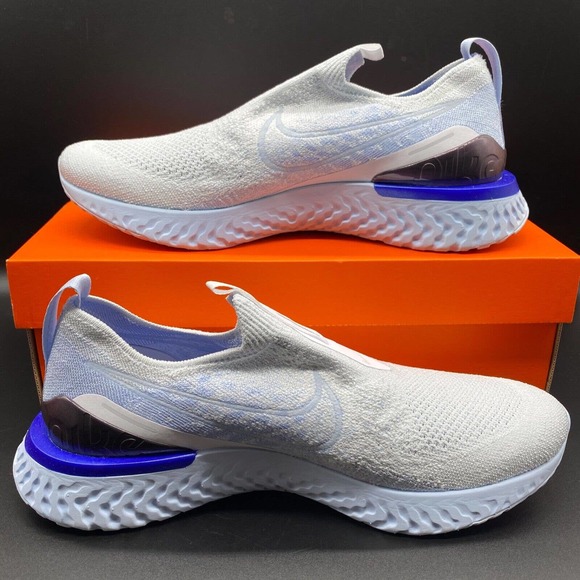 Nike Epic Phantom React Flyknit White/Hydrogen Blue BV0417-101 Men Size 7.5-14 - Picture 2 of 10